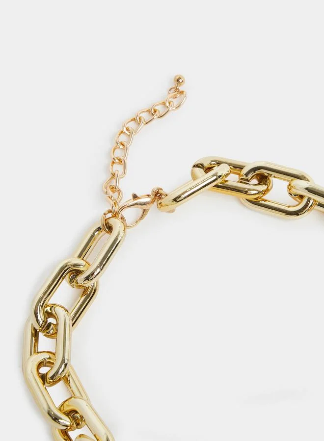 Styli  Two-Tone Chunky Chain Necklace for Women | Best Price UAE